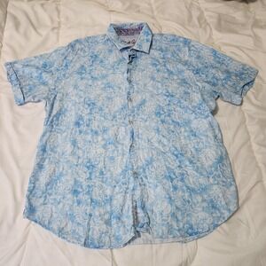 Robert Graham Men's Linen Blend Paisley Shirt Size Xl